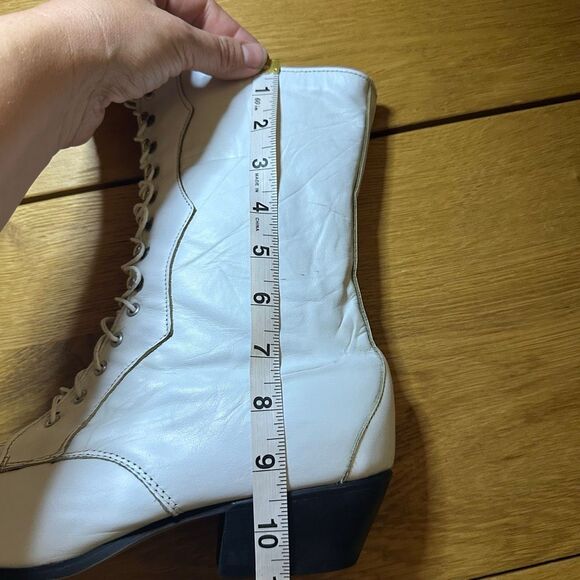 Vintage Laredo prairie dove lace-up western boots white 9 - Picture 6 of 11
